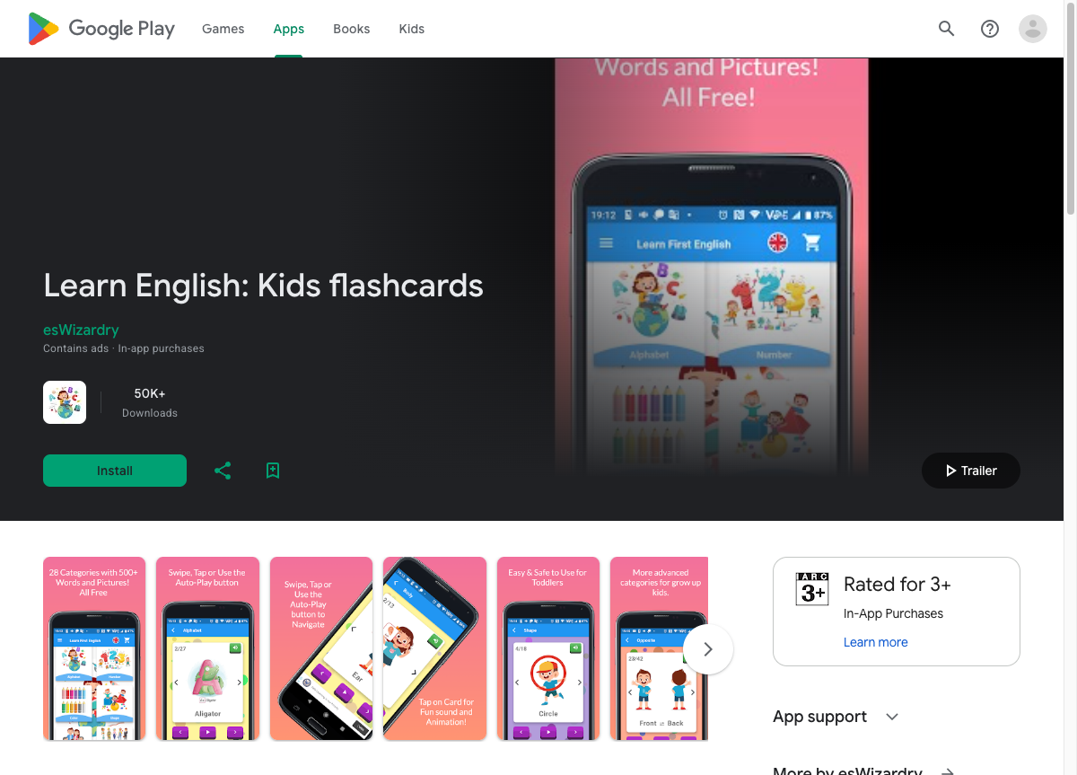 Learn English: Kids Flashcards